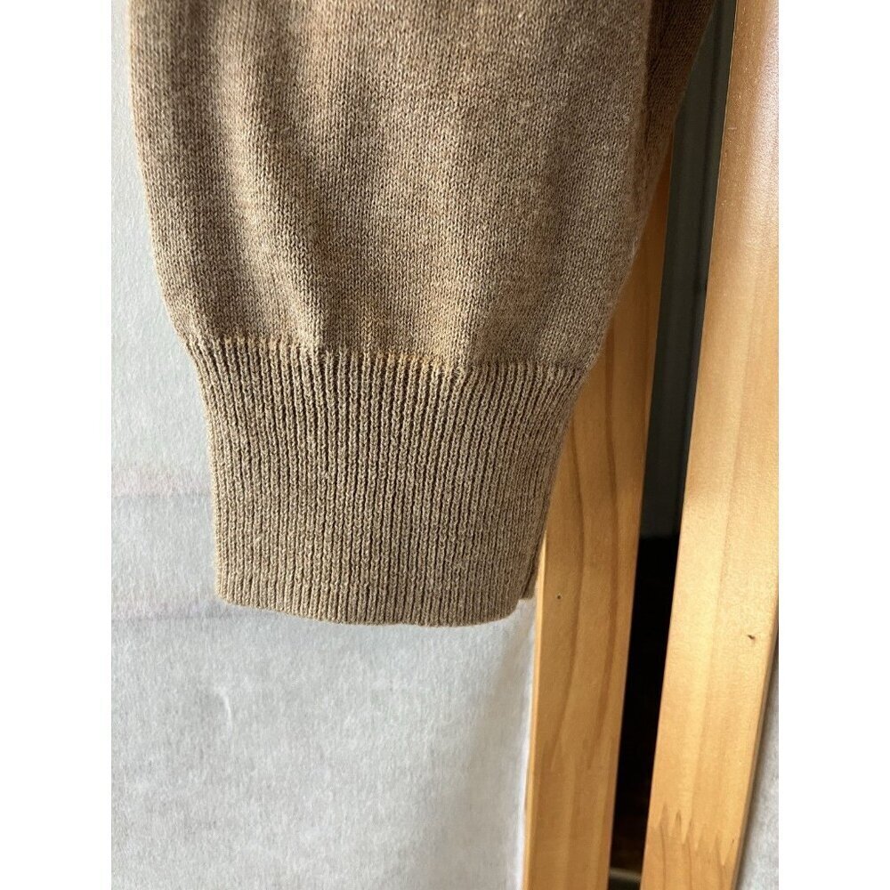 Tasso Elba Mens Sweater Beige Knit Argyle V Neck Cotton L/S Medium Classic - Picture 4 of 6